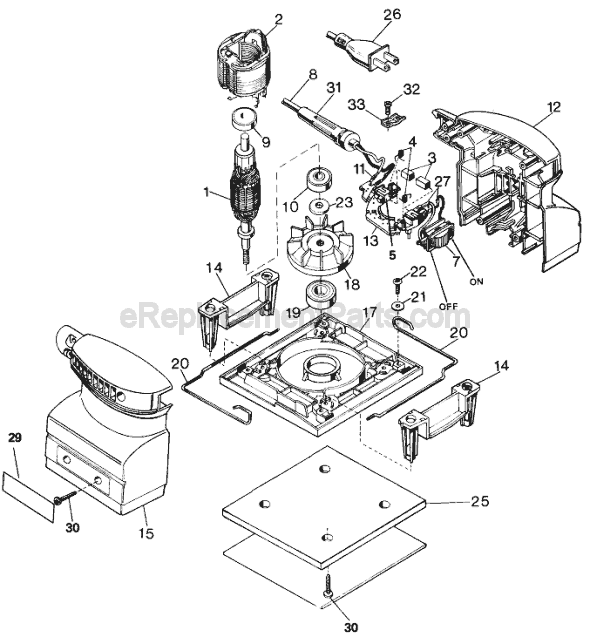 Page A Diagram and Parts List for 7441 Type 1 Black and Decker Sander Polisher